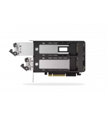 Wyjmowana, 2-zatokowa obudowa M.2 NVMe SSD na PCIe 4.0 x8 do montażu w PCI Express (wymagane rozwidlenie PCIe)