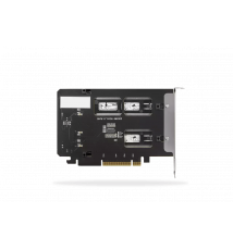 Wyjmowana, 2-zatokowa obudowa M.2 NVMe SSD na PCIe 4.0 x8 do montażu w PCI Express (wymagane rozwidlenie PCIe)