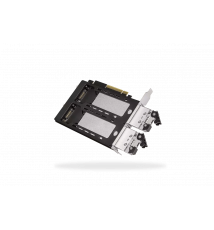 Wyjmowana, 2-zatokowa obudowa M.2 NVMe SSD na PCIe 4.0 x8 do montażu w PCI Express (wymagane rozwidlenie PCIe)
