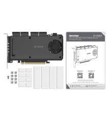 ExpressSlot Slide MB204MP-B Wyjmowana, 4-kieszeniowa obudowa dysku M.2 NVMe SSD na PCIe x16 / adapter do gniazda rozszerzeń PCIe