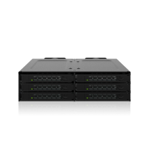 6-zatokowa obudowa 2,5″ U.2/U.3 NVMe SSD (7mm) PCIe 4.0 do zatoki 5,25″ (3 x SlimSAS SFF-8654 8i)  MB118VP-B