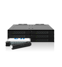 6-zatokowa obudowa 2,5″ U.2/U.3 NVMe SSD (7mm) PCIe 4.0 do zatoki 5,25″ (3 x SlimSAS SFF-8654 8i)  MB118VP-B