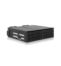 6-zatokowa obudowa 2,5″ U.2/U.3 NVMe SSD (7mm) PCIe 4.0 do zatoki 5,25″ (3 x SlimSAS SFF-8654 8i)  MB118VP-B