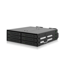 6-zatokowa obudowa 2,5″ U.2/U.3 NVMe SSD (7mm) PCIe 4.0 do zatoki 5,25″ (3 x SlimSAS SFF-8654 8i)  MB118VP-B