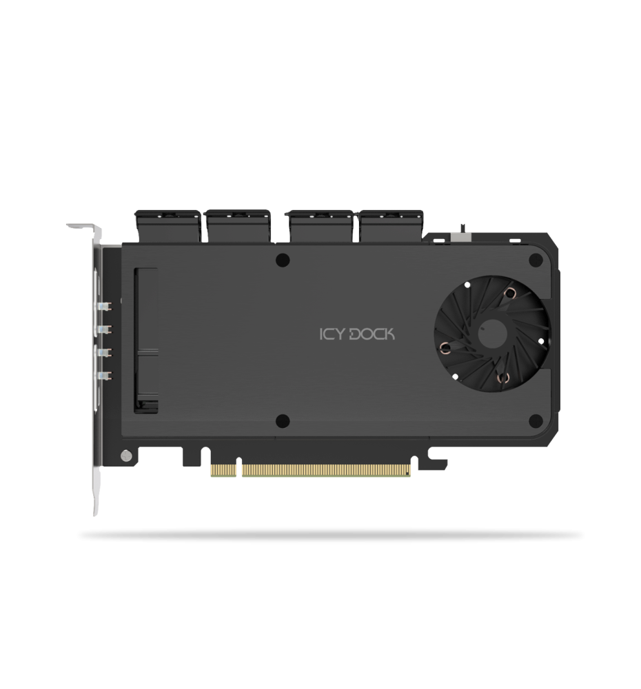 4-kieszeniowa obudowa M.2 NVMe SSD na PCIe 4.0 x16 / karta adaptera do PCIe (Bifurcation PCIe) MB204MP-1B