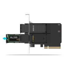 ExpressSlot Core MB312M4P-B 2-kieszeniowa karta adaptera M.2 NVMe SSD do obudowy PCIe 4.0 x8 dla gniazda rozszerzeń PCIe