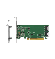 Karta adaptera PCIe 4.0 x16 NVMe z 2 portami SlimSAS 8i (SFF-8654) i ReDriverem (EXLink MB308A)