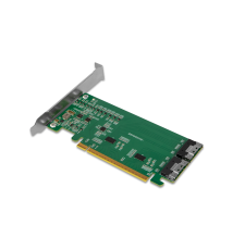 Karta adaptera PCIe 4.0 x16 NVMe z 2 portami SlimSAS 8i (SFF-8654) i ReDriverem (EXLink MB308A)