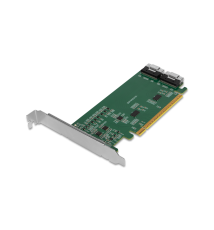 Karta adaptera PCIe 4.0 x16 NVMe z 2 portami SlimSAS 8i (SFF-8654) i ReDriverem (EXLink MB308A)