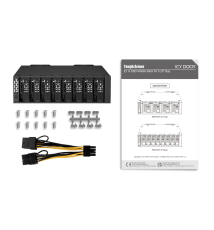 ToughArmor MB218E5P-B Kieszeń na 8 dysków E1.S SSD 15 mm do zewnętrznej zatoki 5,25" (4 × MCIO 8i SFF-TA-1016)