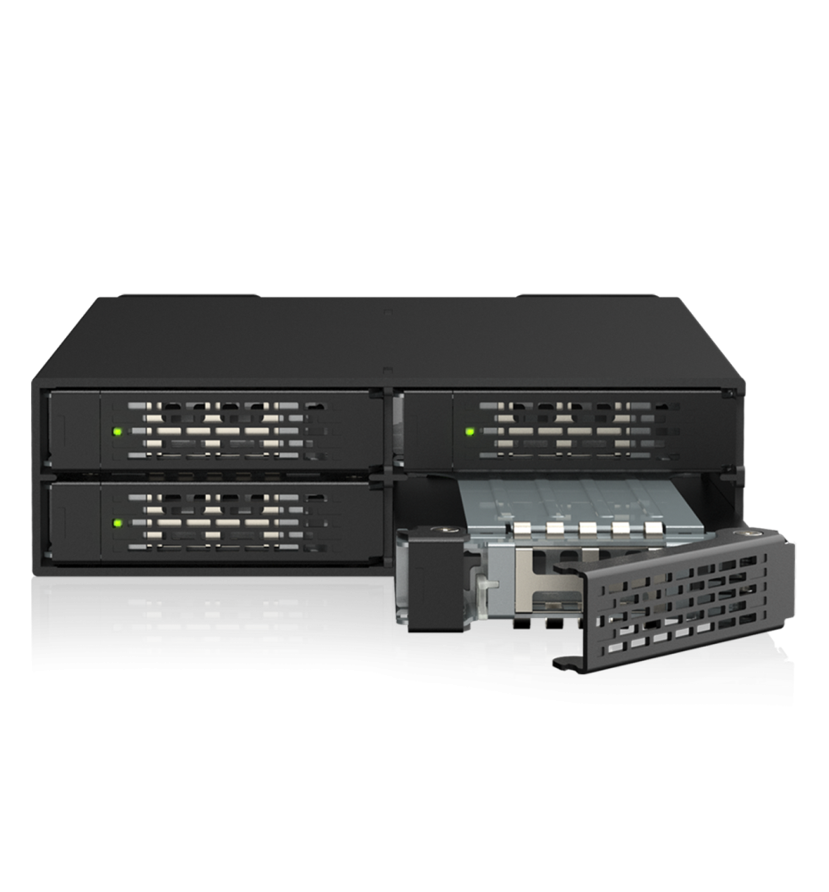 ToughArmor MB699V5P-B 4-zatokowa kieszeń PCIe 5.0 na SSD NVMe U.2/U.3 do zatoki 5.25" (2 × MCIO 8i SFF-TA-1016)